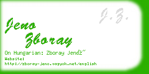 jeno zboray business card